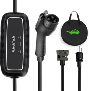 Level 1 2 EV Charger, 16Amp 110-240V, Portable SAE J1772 Electric Car Charger, Plug-in EV Charging Station for Home,21 Ft Level 2 Charger Cable NEMA 6-20Plug(Tesla Need Adapter)