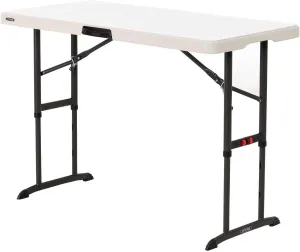 LIFETIME 80387 4-Foot Commercial Adjustable Folding Table, Almond
