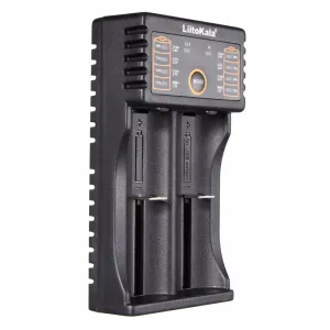 Liitokala Lii-202 Double slot smart battery charger for NiCd, NiMH, Li-Ion, LiFePO4, USB Power bank function.