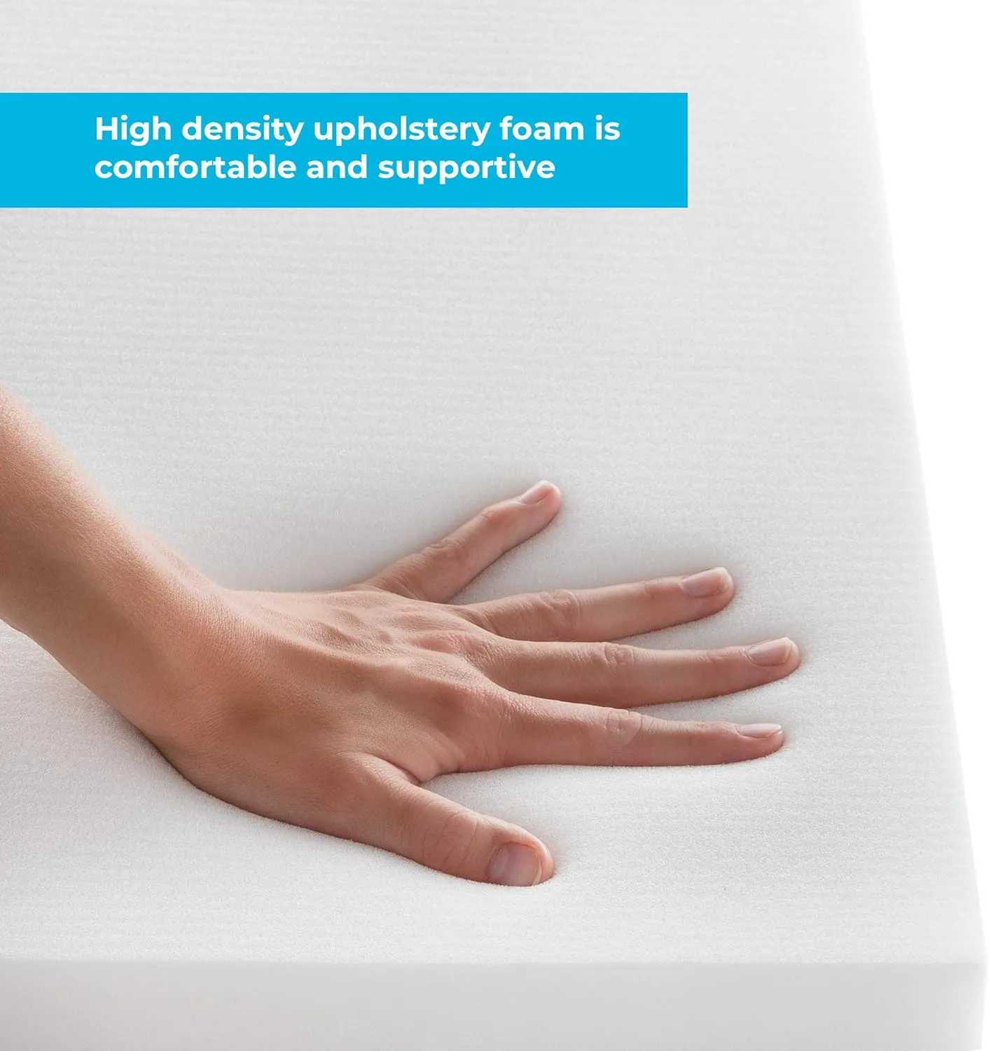 Linenspa High Density Cushion Craft Foam - Perfect for Chairs, Sofas, Headboards, and DIY Projects, 2" x 24" x 72", White