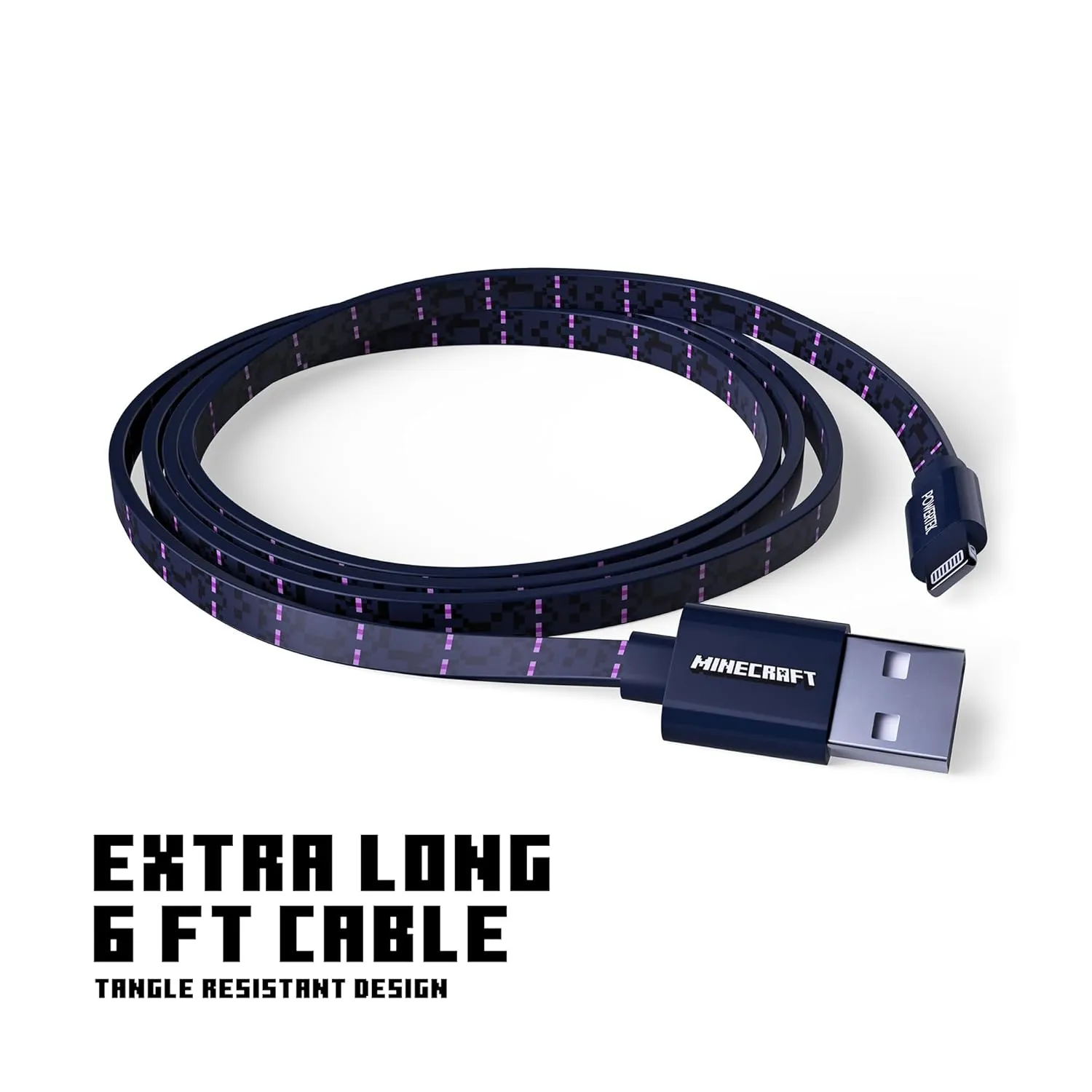 LIQUIPEL Powertek Minecraft Charging Bundle USB-A to Lightning (MFi Certified) and Wall Charger (Enderman)