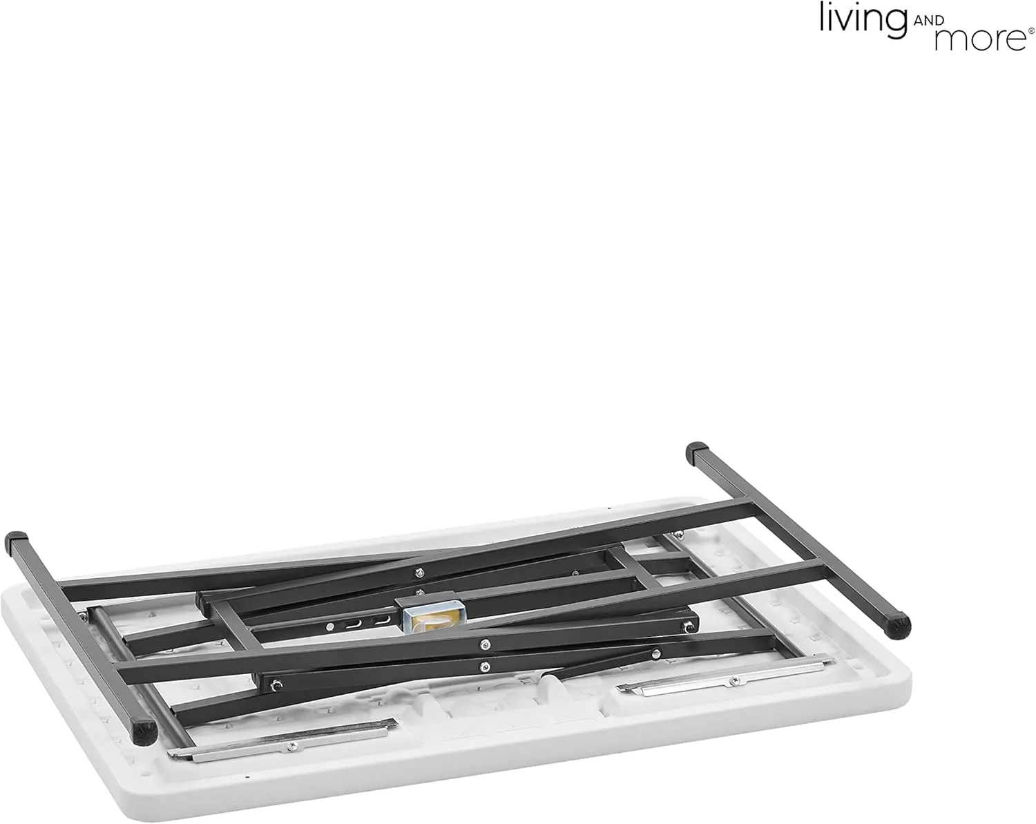 Living and More 28inch Height-Adjustable Personal Table, TV Tray, Portable Dinner Table, Multi-Purpose, Lightweight, No Assembly, Easy Fold and Storage, White