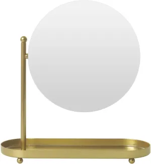 LONGSHENG - SINCE 2001 - Desktop Makeup Mirror Gold Mirror with Makeup Storage Stand Suitable Bathroom or Bedroom for Birthday Party Favors Birthday for Girls Women