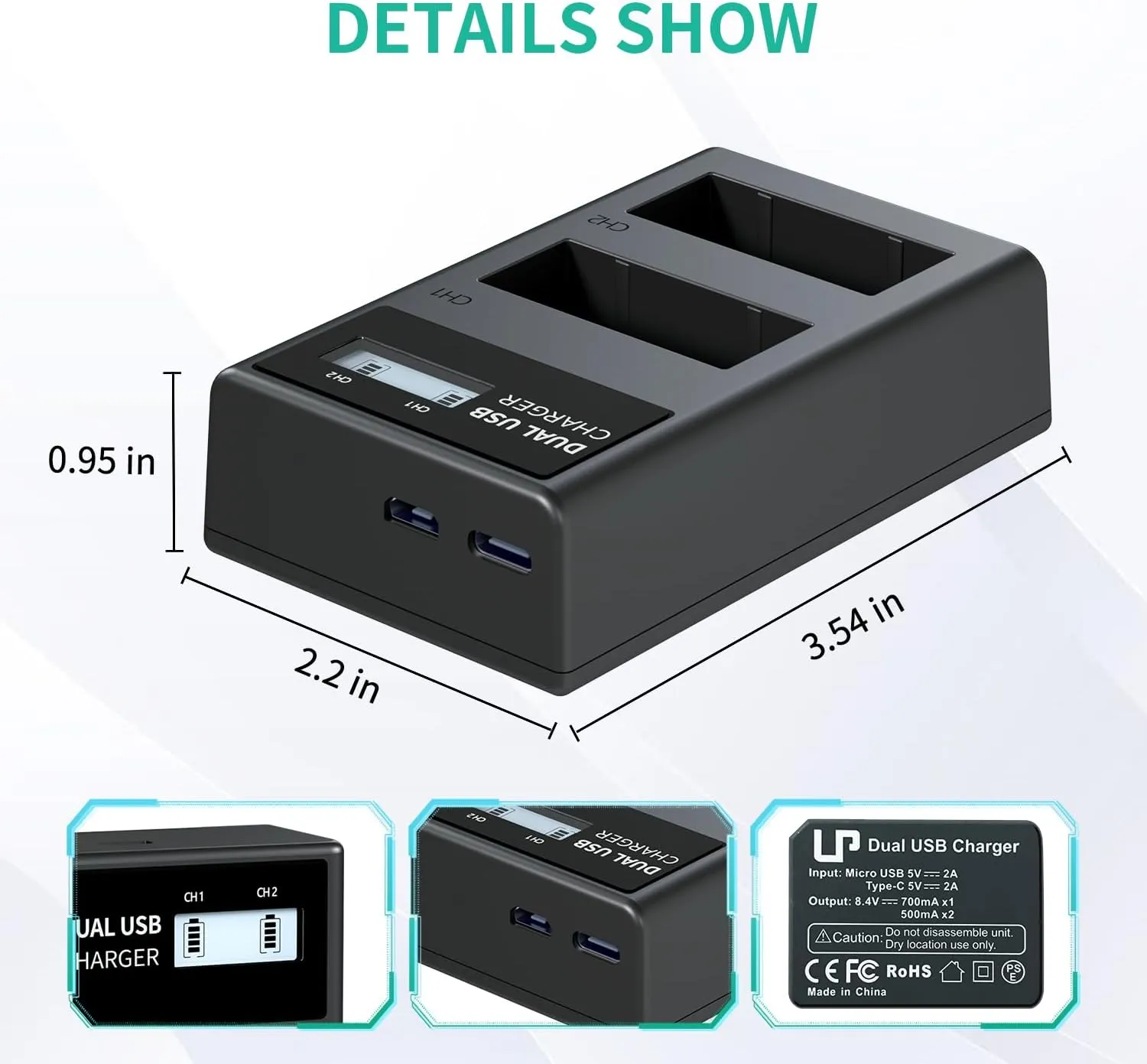 LP LP-E8 Battery Charger, LCD Display & Dual Slot Charger Compatible with Canon Rebel T2i T3i T4i T5i 600D 550D 650D 700D Kiss X4 X5 Kiss X6i X7i Digital Camera & More (Not for T2 T3 T4 T5)