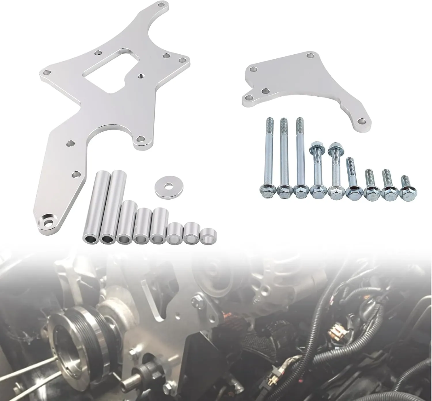 LS Serpentine Bracket & Alternator Power Steering Pump Swap Conversion - Compatible with Chevrolet LS1 LS2 LS3 LS6 LS7 Engines 4.8L 5.3L 6.0L 6.2L Truck & SUV Engines