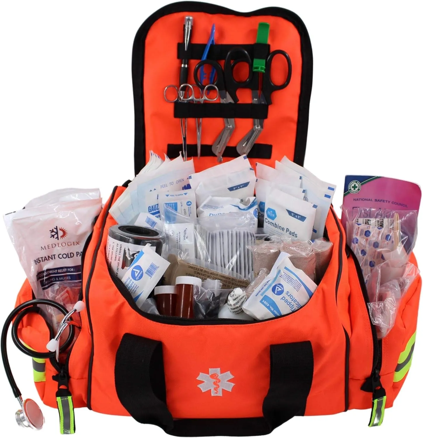 Luminary Modular First Responder Bag Large Capacity Fully Stocked Medical Supplies EMS EMT Paramedic First Care Provider Reflective Trauma Kit