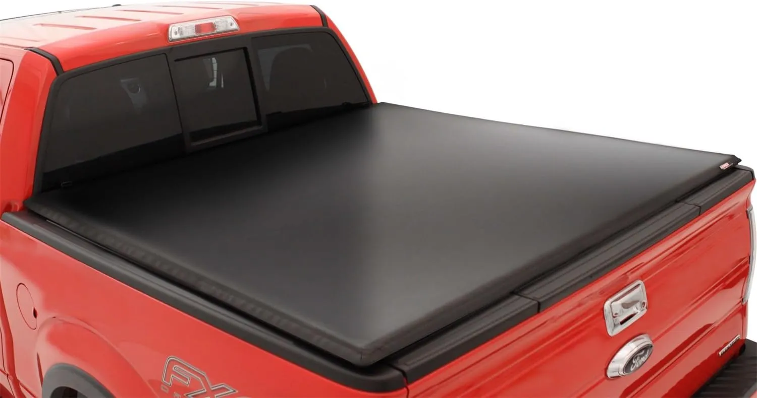 Lund Genesis Tri-Fold Soft Folding Truck Bed Tonneau Cover | 95092 | Fits 2007 - 2013 Chevy/GMC Silverado/Sierra 5' 9" Bed (69.3")