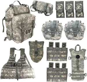 M MCGUIRE GEAR 12 Piece MOLLE Rifleman Kit with Assault Pack, Waist Pack, FLC Vest, Hydration Carrier, 8 PALS Pouches