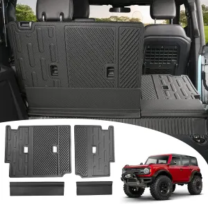 Mabett Rear Seat Back Cover Backrest Protector for Ford Bronco Accessories 2025 2021-2024 with Dog Seat Liner fit Bronco 4-Door (4 Pieces-with Folding Lip NOT for 2 Door)