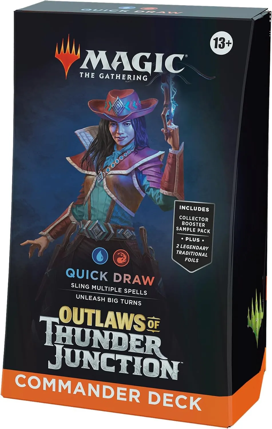 Magic: The Gathering Outlaws of Thunder Junction Commander Deck - Quick Draw (100-Card Deck, 2-Card Collector Booster Sample Pack   Accessories)