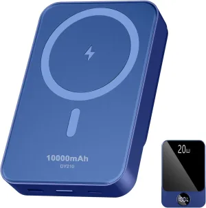 Magnetic Portable Charger, 10000mAh Power Bank with PD 20w Fast Charging, USB C in&Out Battery Pack, Compatible with Mag-Safe for iPhone 16/15/14/13/12 Pro/Pro Max Series, Samsung, Android, and More