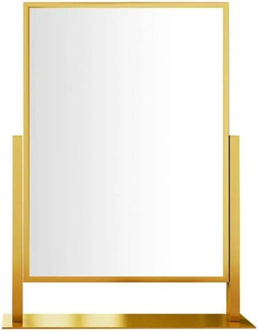 Makeup Mirror Compact Mirror Metal Square Makeup Mirror Desktop Makeup Mirror Folding Beauty Mirror Double-Sided Adjustable Desktop Makeup Mirror Vanity Mirror Make up Mirror