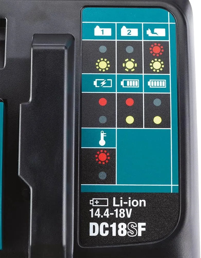 Makita DC18SF 18V Lithium-Ion Rapid Optimum 4-Port Charger, 1-Pack,Black