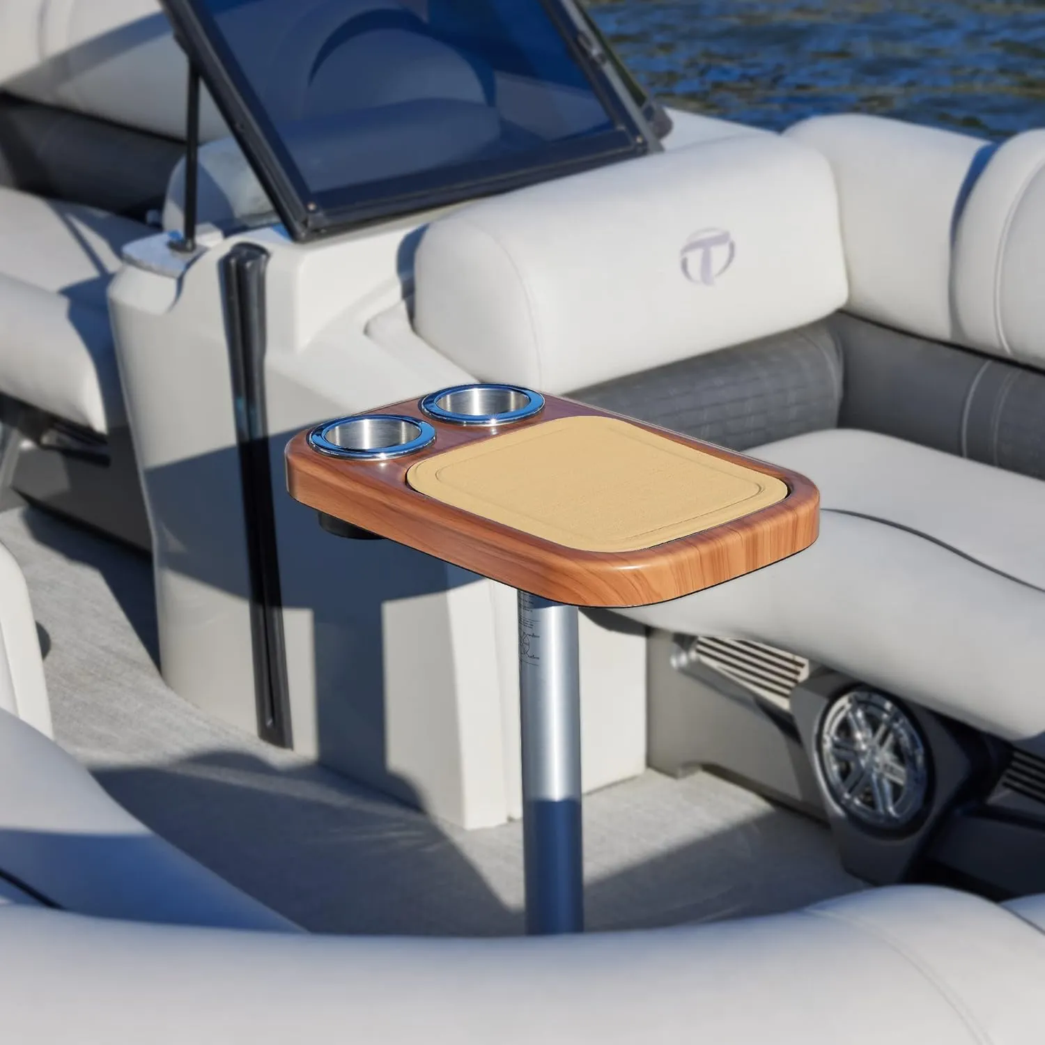 Manufacturers' Select ITC Marine Cocktail Boat Table Leg Set. Pontoon Accessories, Marine Pedestal Table with Center Foam Mat