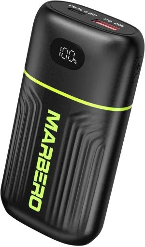 MARBERO 10000mAh Portable Charger Power Bank Fast Charging QC3.0&PD3.0 LED Display USB C in&out Phone Charger Battery Pack Portable Compatible with iPhone 16/15/14/13 Pro Samsung Nexus Tablet Earphone