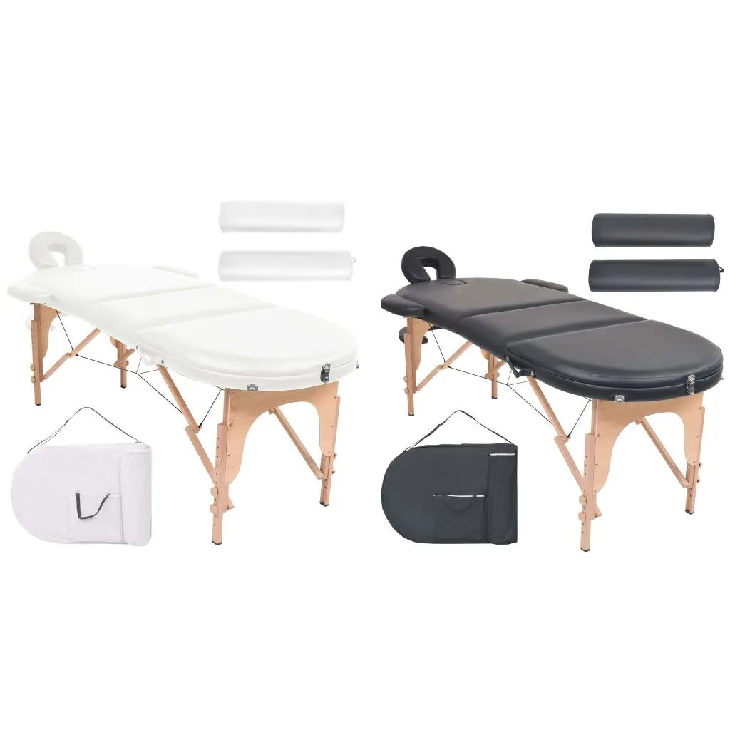 Massage Table Portable Massage Therapy Bed Thick with 2 Bolsters Oval