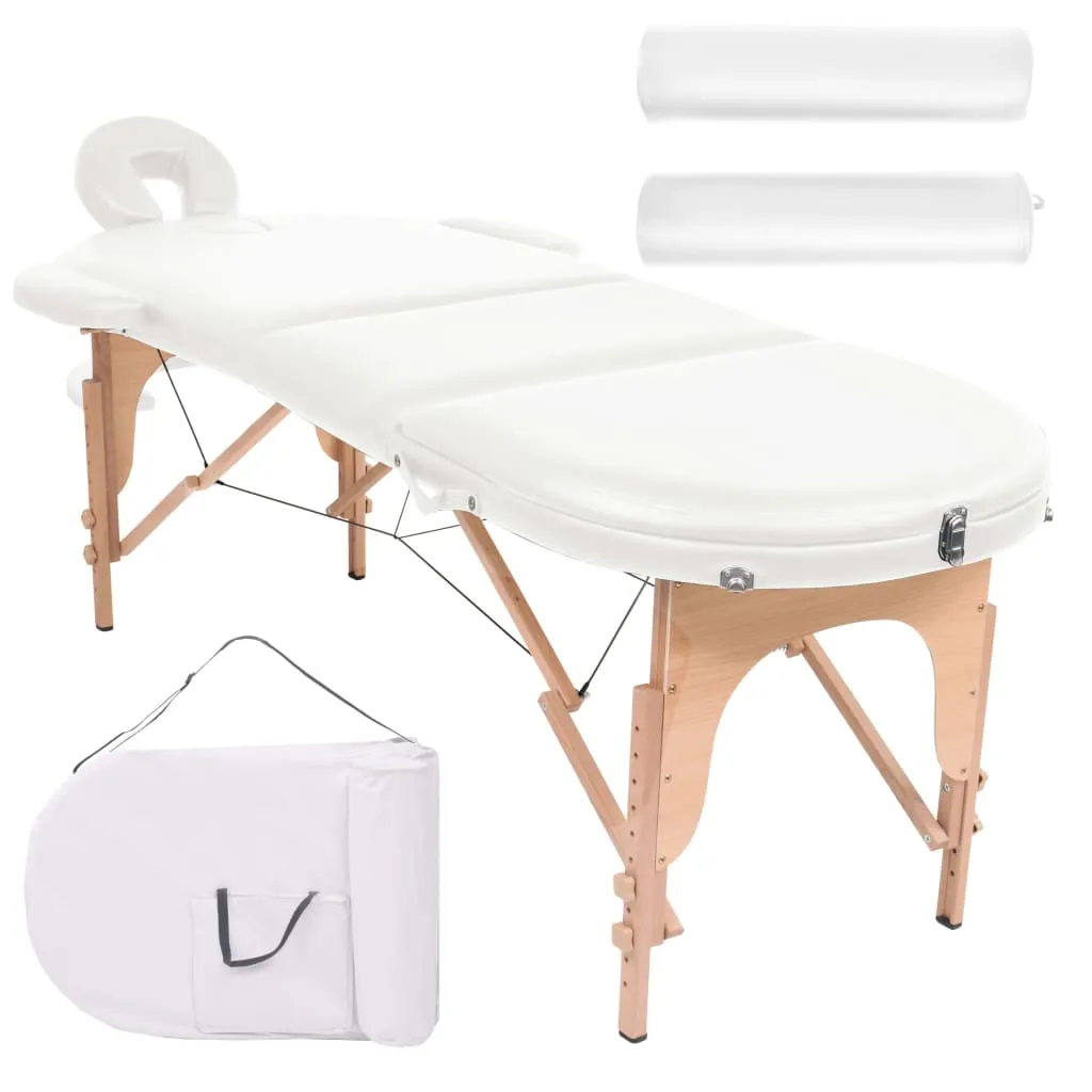 Massage Table Portable Massage Therapy Bed Thick with 2 Bolsters Oval