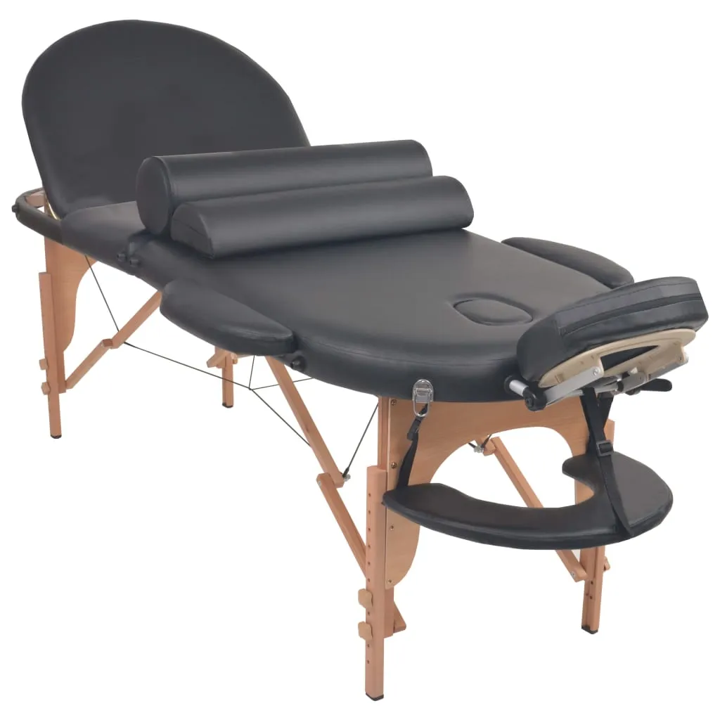 Massage Table Portable Massage Therapy Bed Thick with 2 Bolsters Oval