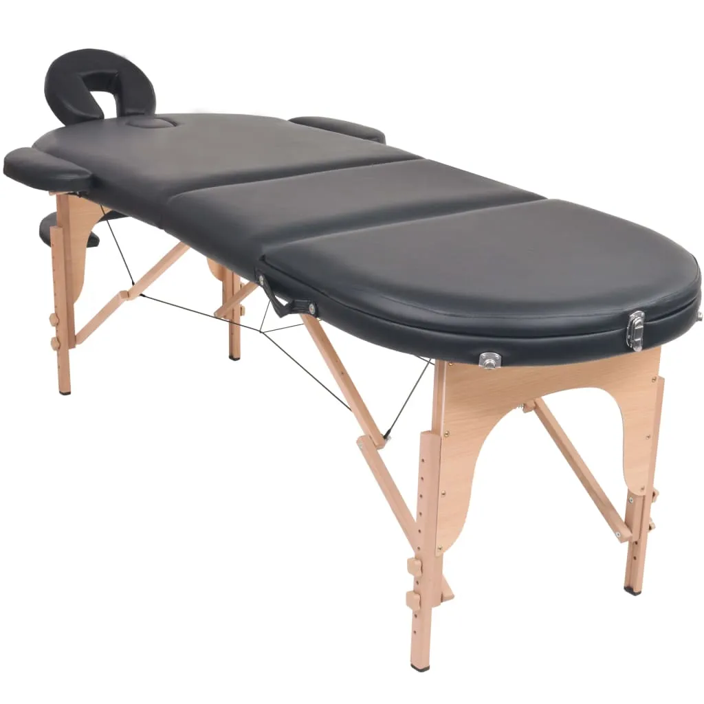 Massage Table Portable Massage Therapy Bed Thick with 2 Bolsters Oval