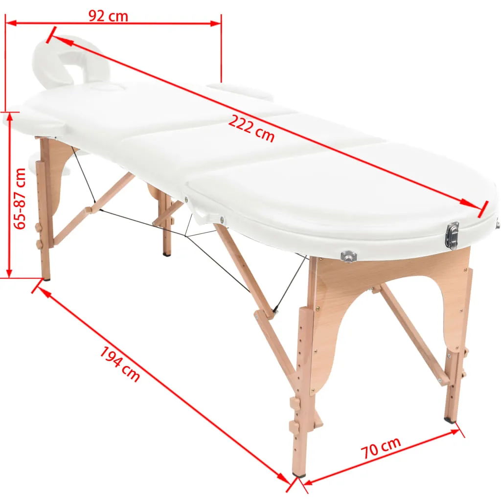 Massage Table Portable Massage Therapy Bed Thick with 2 Bolsters Oval