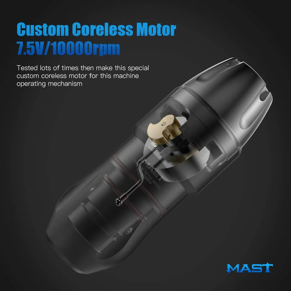 Mast Tattoo Tour Pro Pen Machine Kit, Two Wireless Cordless Batteries Power Supply, 20Pcs Cartridges Needles for Pro Tattoo & Scalp - Fine Tattoo Kit