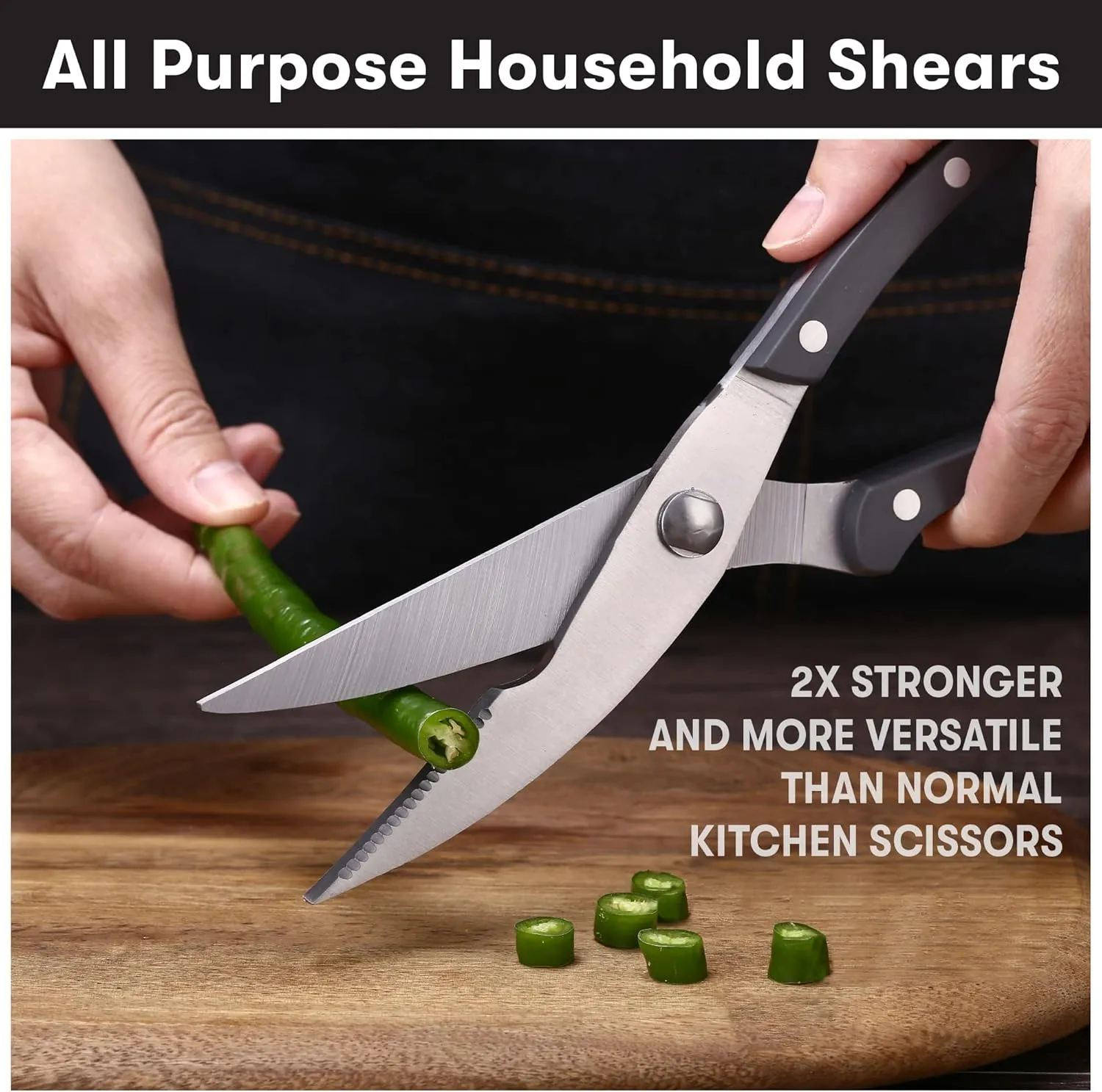 Master Maison 19-Piece Kitchen Knife Set with Wooden Block and Knife Sharpener - Stainless Steel Cutlery Set in Block - Professional Master Maison Kitchen Knives Sets (Gray)