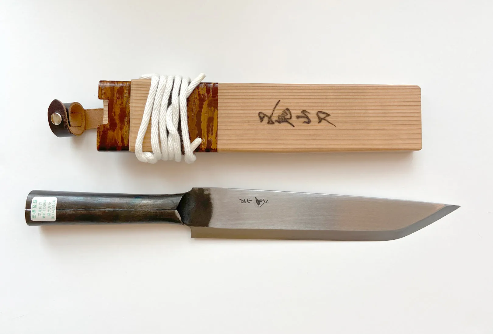 MATAGI NAGASA Knife 285mm Blade Steel Handle (Fukuro Nagasa) Forged Hunting Knife