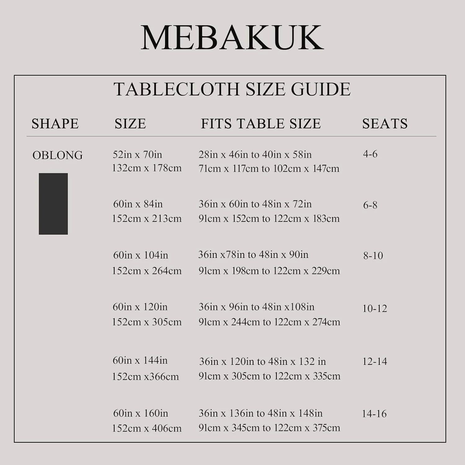 Mebakuk Rectangle Table Cloth Linen Farmhouse Tablecloth Waterproof Anti-Shrink Soft and Wrinkle Resistant Decorative Fabric Table Cover for Kitchen (Denim Blue, 60" x 84" (6-8 Seats))