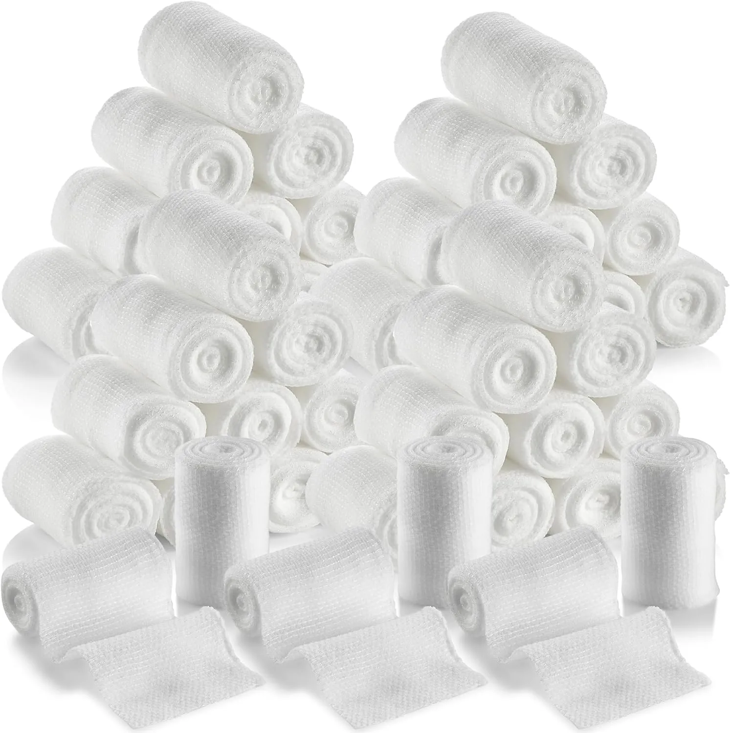 MEDca Gauze Bandage Rolls - 48 Pack, 2-Inch x 4.1 Yards, Medical Grade Gauze and Stretch Bandage for Wound Dressing and First Aid Kit