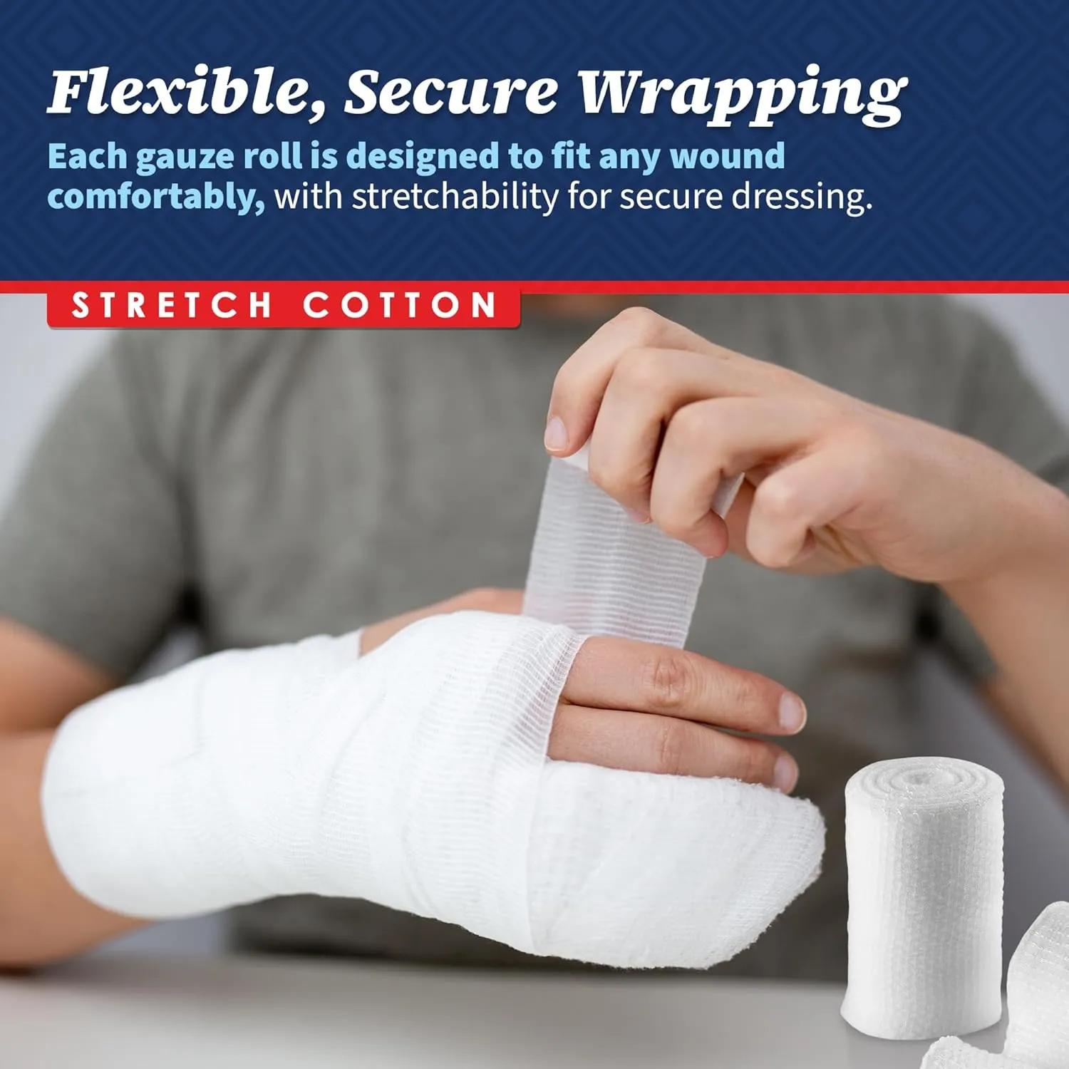 MEDca Gauze Bandage Rolls - 48 Pack, 2-Inch x 4.1 Yards, Medical Grade Gauze and Stretch Bandage for Wound Dressing and First Aid Kit