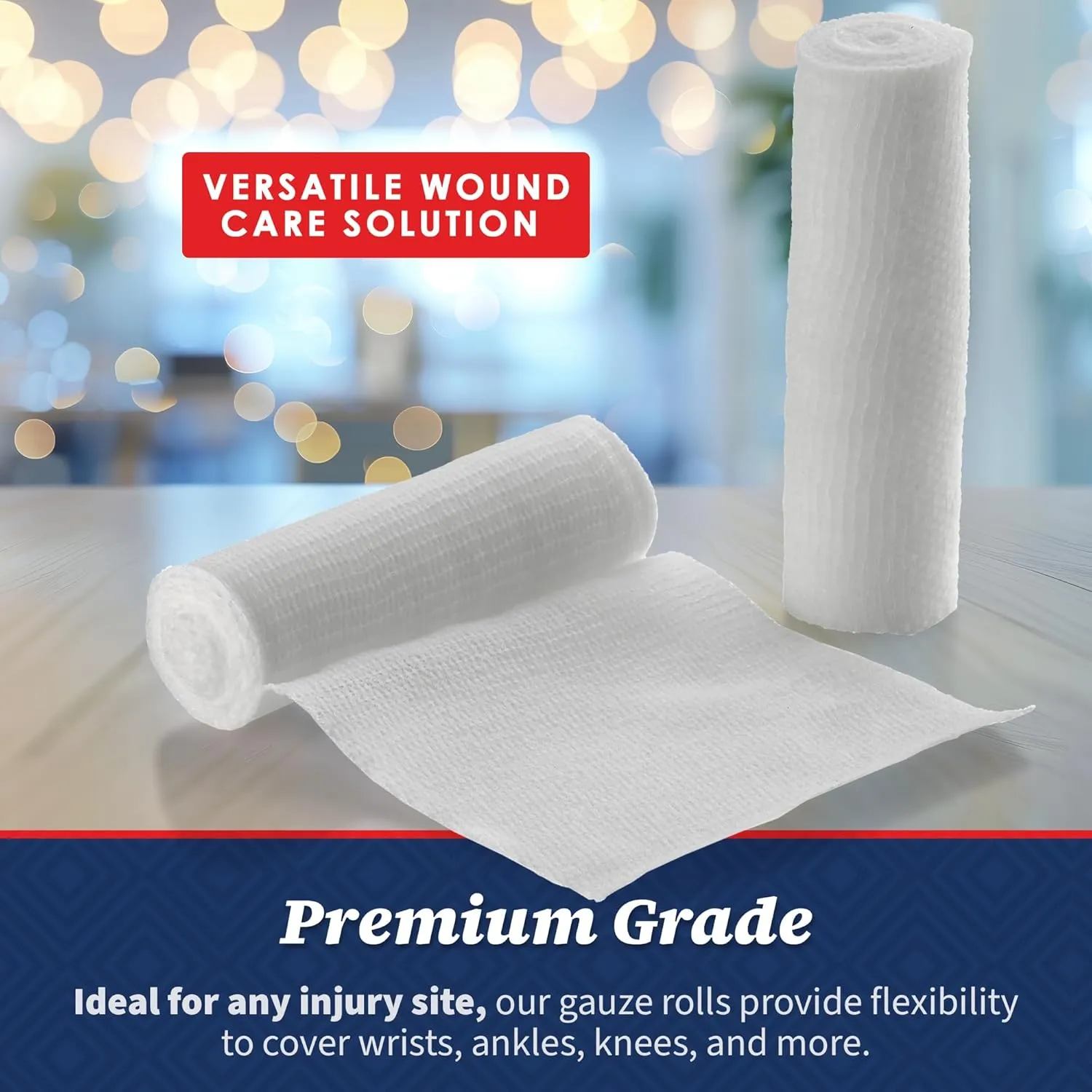 MEDca Gauze Bandage Rolls - 48 Pack, 4 in x 4.1 Yards, Medical Grade Gauze and Stretch Bandage for Wound Dressing and First Aid Kit