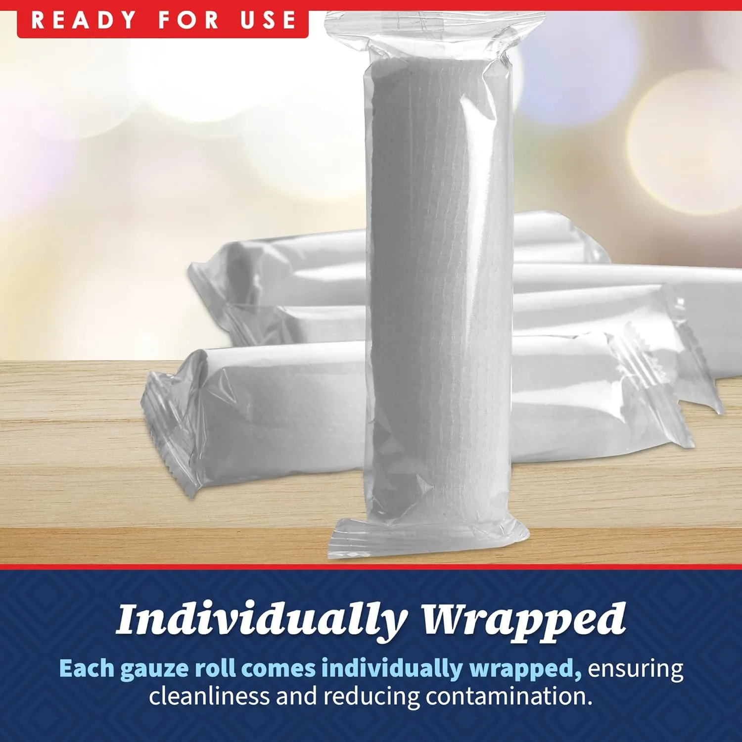 MEDca Gauze Bandage Rolls - 48 Pack, 4 in x 4.1 Yards, Medical Grade Gauze and Stretch Bandage for Wound Dressing and First Aid Kit
