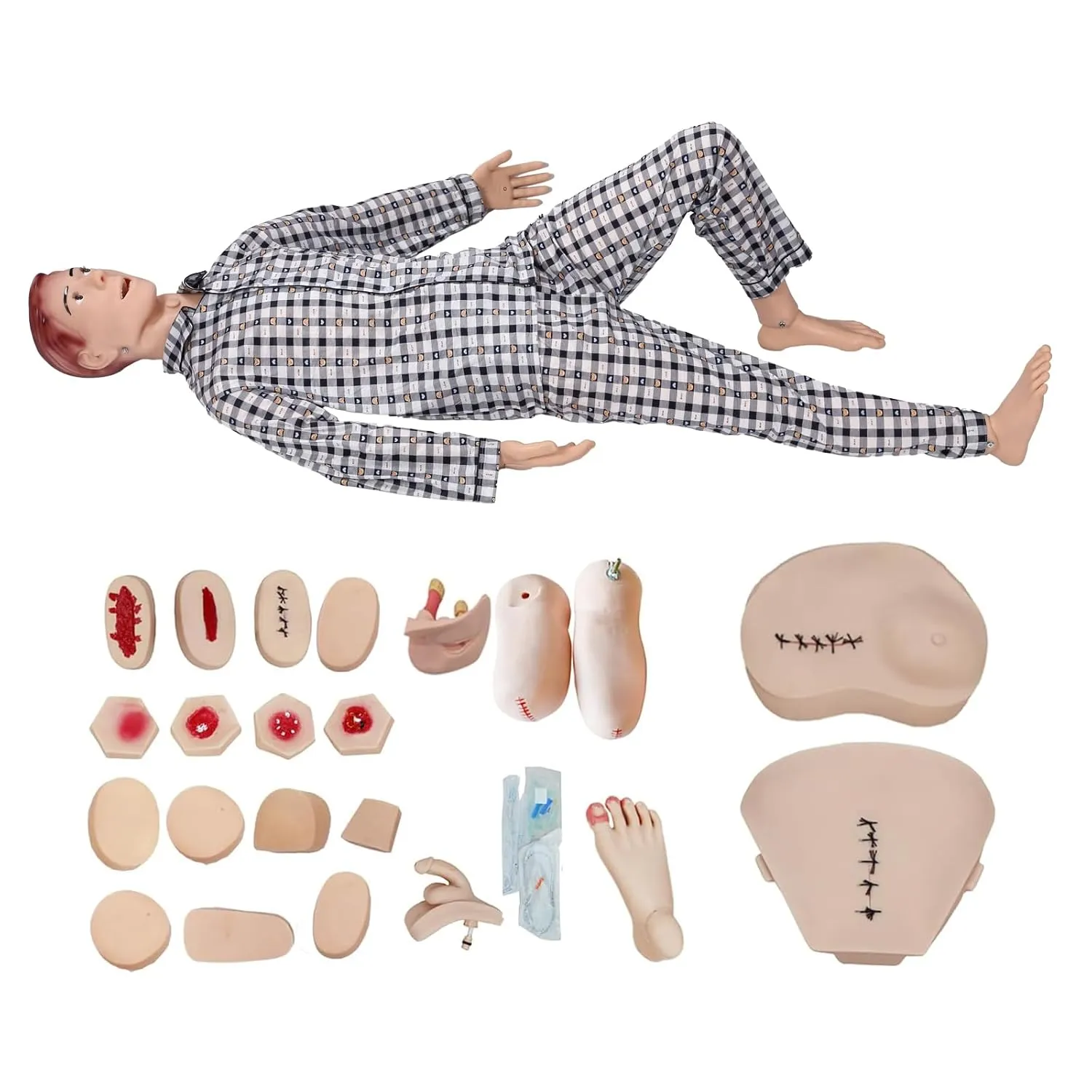 Medical Mannequin for Training – Nursing Manikin Full Body Trauma Patient Care Manikin Simulator with CPR, Catheterization & Wound Care Practice for Nursing Students & Medical Schools