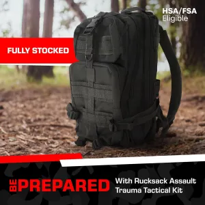 MediTac Rucksack Assault Trauma Tactical Kit Feat. SOF Tourniquet, Chest Seals, Clotting Gauze - Black – FSA/HSA Eligible