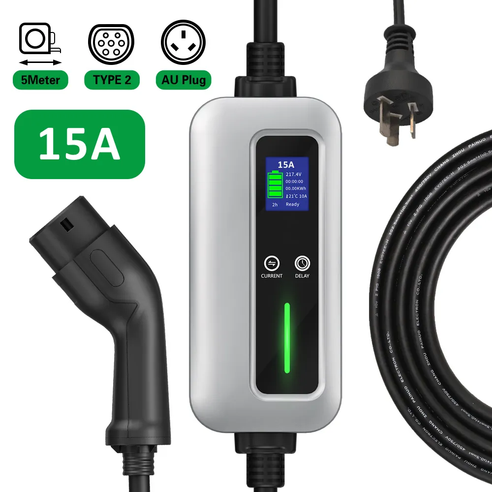 MIDA Adjustable Portable EV Charger | 8A 10A 15A | Type 2 AU Plug