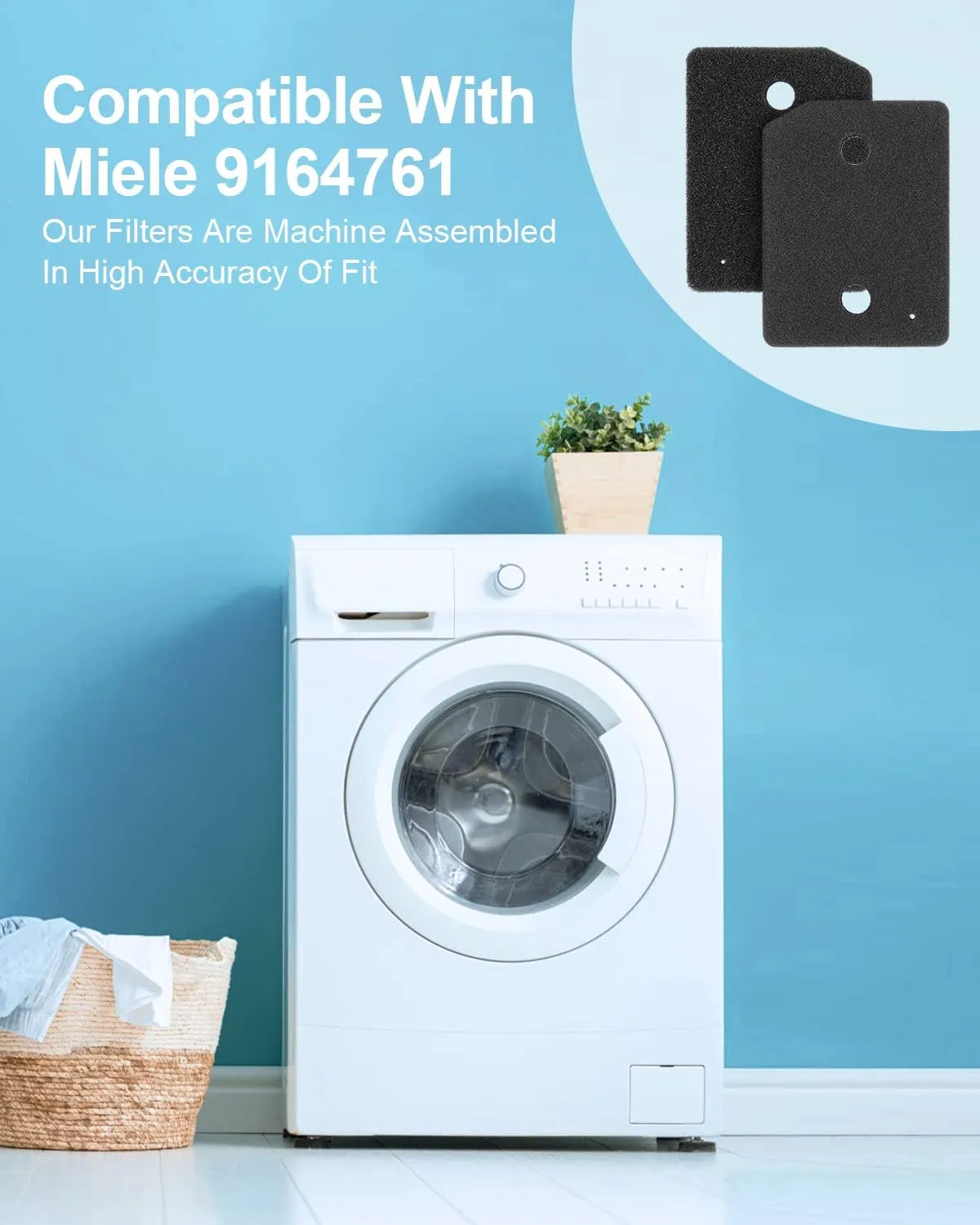Miele 9164761 Foam Filter Replacement for All Miele T1 Heat Pump Tumble Dryers TMB540WP TKS850WP TKG840WP TKS650WP TKB150WP TKG450WP TCJ680WP TCE520WP Parts (1)