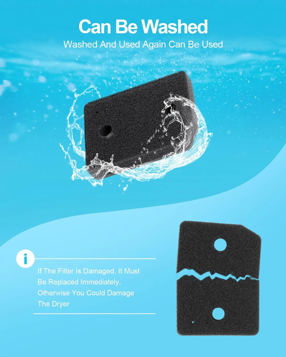 Miele 9164761 Foam Filter Replacement for All Miele T1 Heat Pump Tumble Dryers TMB540WP TKS850WP TKG840WP TKS650WP TKB150WP TKG450WP TCJ680WP TCE520WP Parts (1)