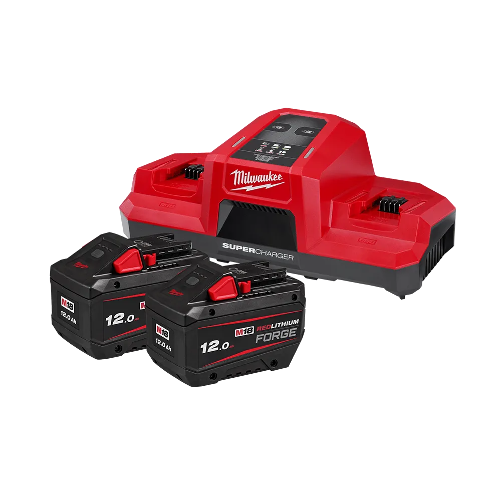 Milwaukee M18™ REDLITHIUM™ FORGE™ 12.0Ah Super Charger Starter Pack M18FSPD122B