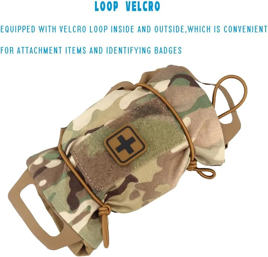 Mini IFAK Med Pouch,Micro Trauma Pouch, Rapid Deploy MOLLE Medical First Aid (Empty) Kit