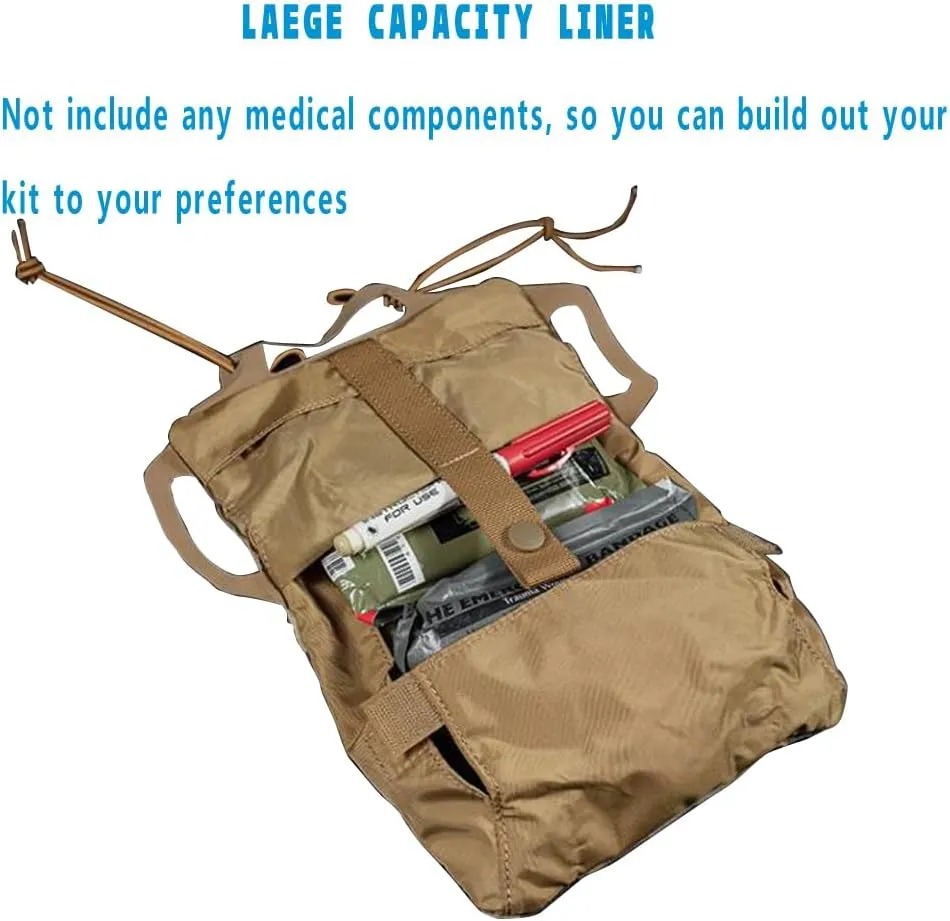 Mini IFAK Med Pouch,Micro Trauma Pouch, Rapid Deploy MOLLE Medical First Aid (Empty) Kit