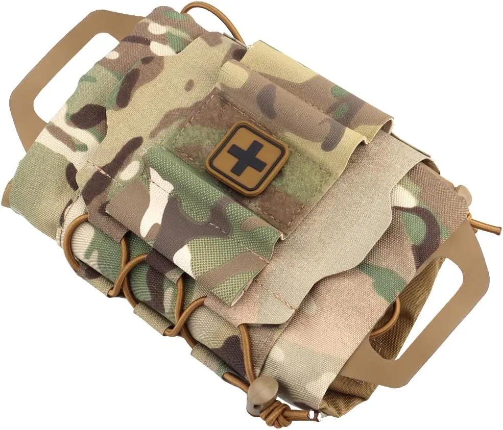 Mini IFAK Med Pouch,Micro Trauma Pouch, Rapid Deploy MOLLE Medical First Aid (Empty) Kit