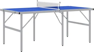 Mini Ping Pong Table Set for Outdoor and Indoor, Foldable Table Tennis Tables with Net, 2 Paddles, 3 Balls, Adjustable Feet, Easy Assembly, Portable Tables Tennis Ga