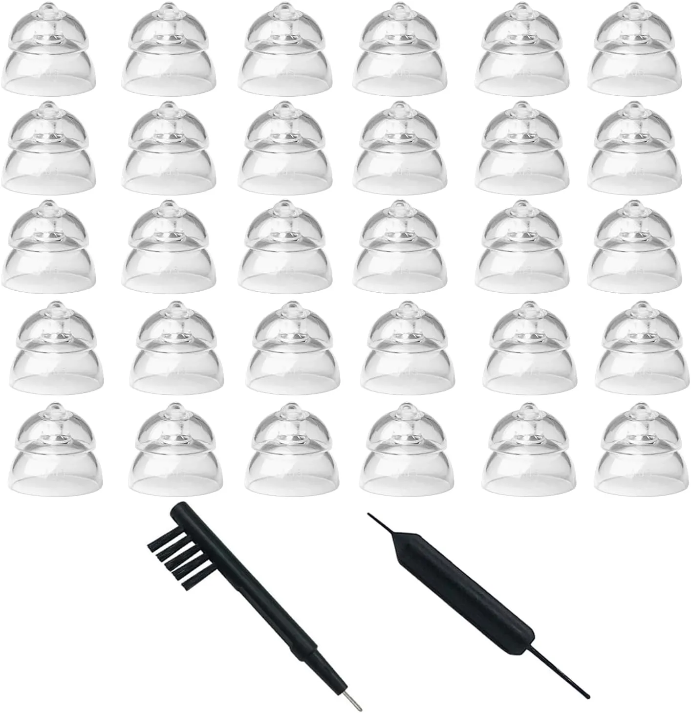 MiniFit Power Domes for Oticon Hearing Aids -12mm Replacement Domes for Oticon Mini RITE Hearing Aids with Cleaning Brush Tools Kit and Carry Case (12mm)