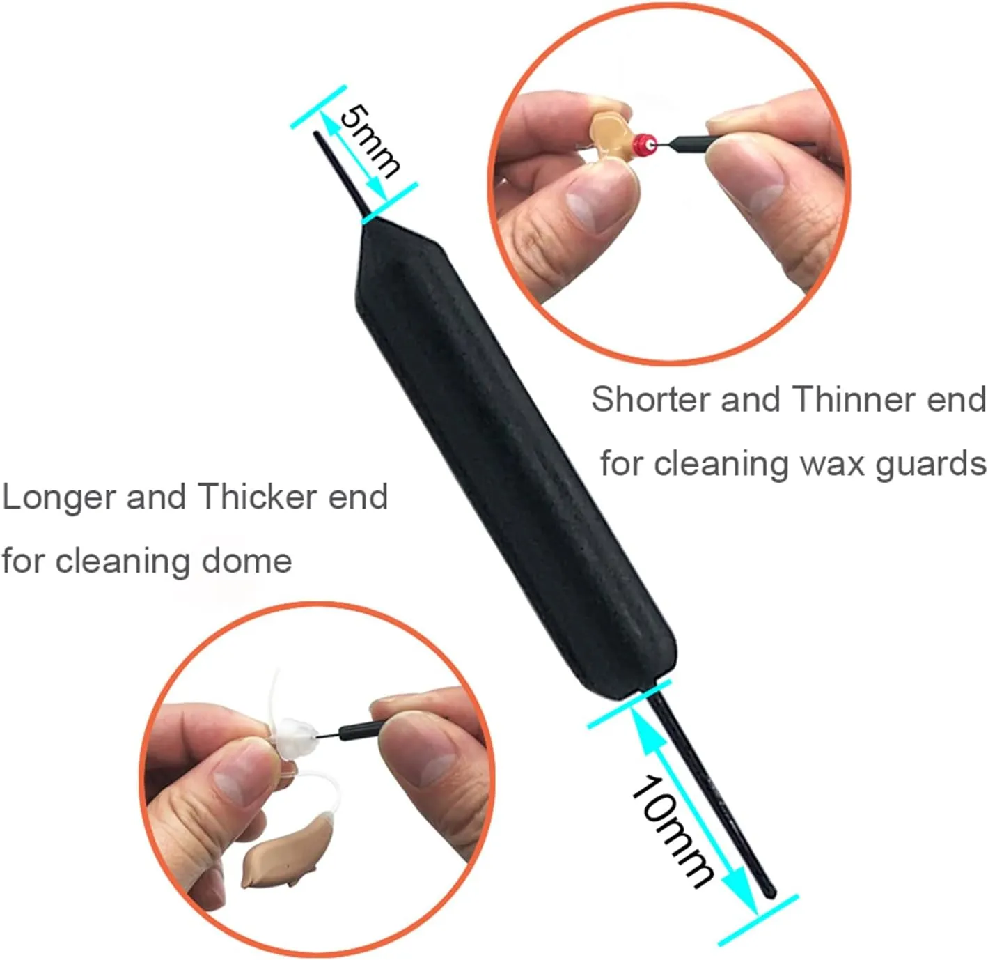 MiniFit Power Domes for Oticon Hearing Aids -12mm Replacement Domes for Oticon Mini RITE Hearing Aids with Cleaning Brush Tools Kit and Carry Case (12mm)