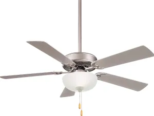 MINKA-AIRE F448L-BS Contractor II Uni-Pack 52 Inch Ceiling Fan with Integrated 9W LED Light in Brushed Steel Finish