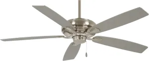 MINKA-AIRE F551-BN Watt 60 Inch Energy Star Rated Ceiling Fan with DC Motor and 4 Speed Pull Chain in Brushed Nickel Finish