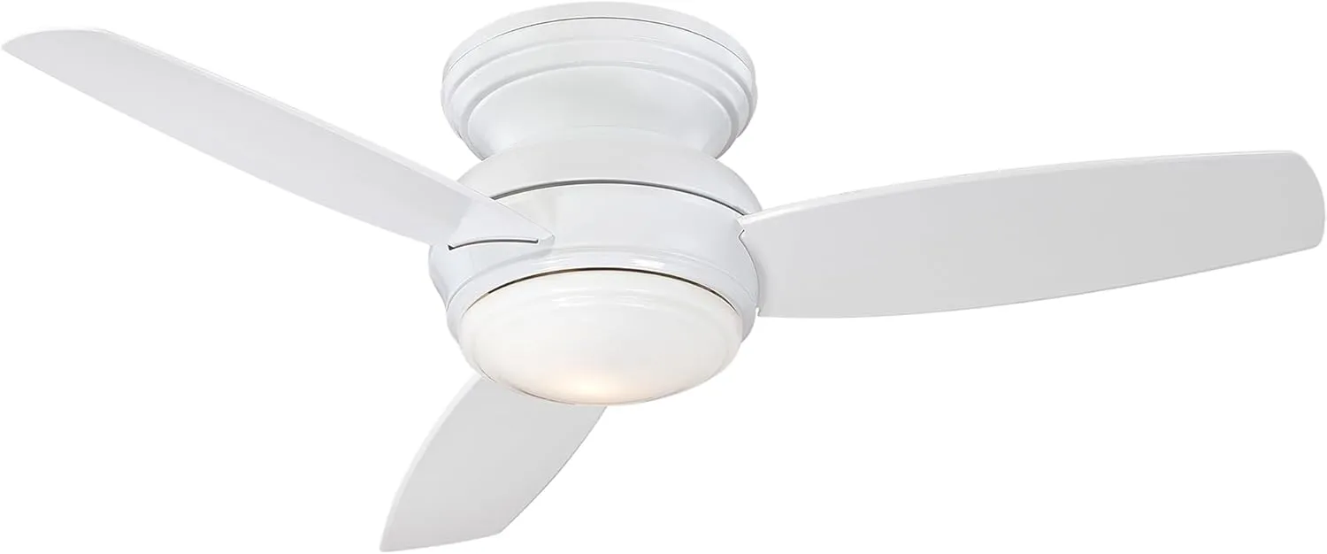 Minka-Aire F593L-WH Traditional Concept LED 44" 3-Blade Ceiling Fan and Wall Control, White (LED Light)