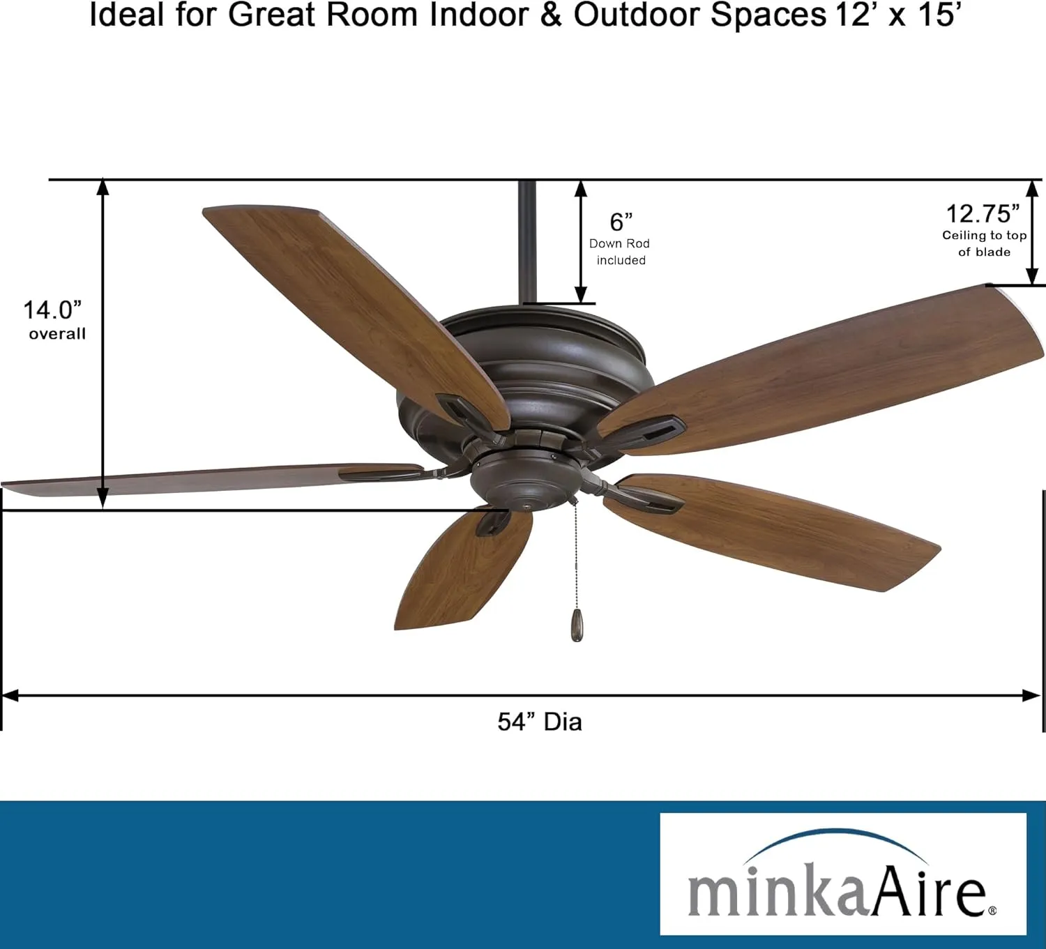 Minka-Aire F614-ORB Timeless 54 Inch Ceiling Fan in Oil Rubbed Bronze Finish