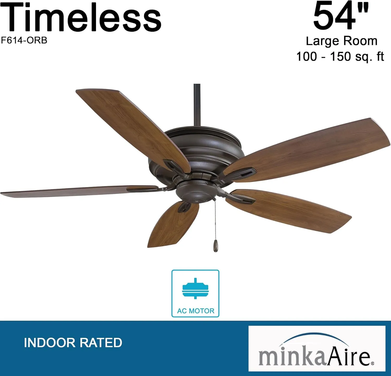 Minka-Aire F614-ORB Timeless 54 Inch Ceiling Fan in Oil Rubbed Bronze Finish