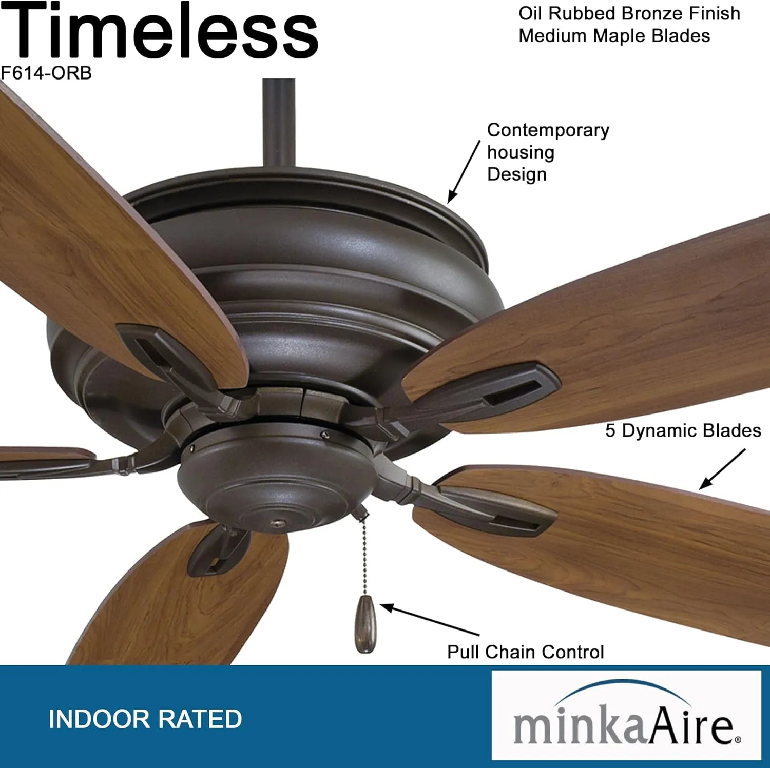 Minka-Aire F614-ORB Timeless 54 Inch Ceiling Fan in Oil Rubbed Bronze Finish